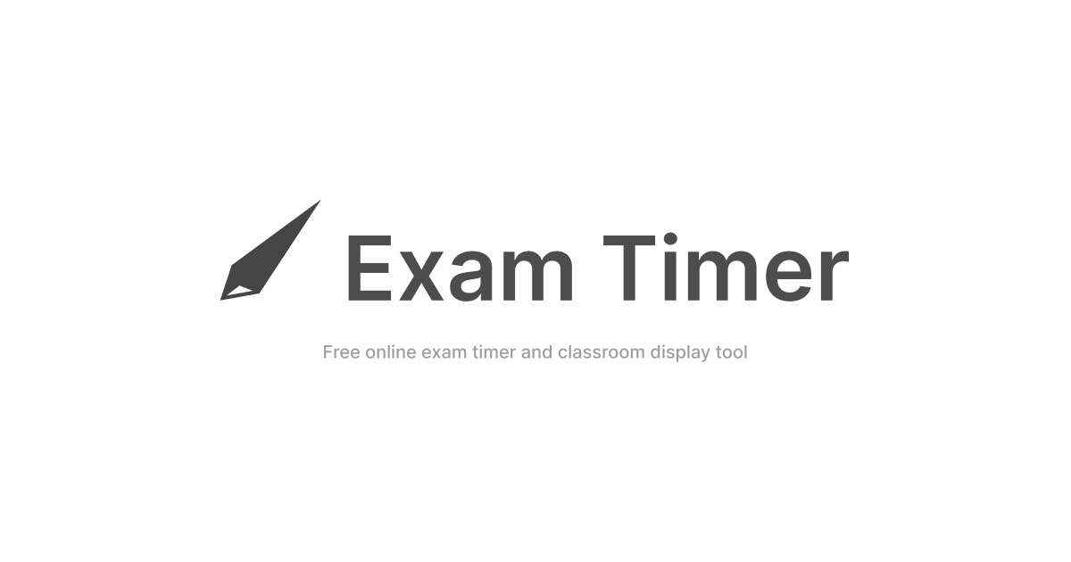 Exam Timer - Free Online Exam Timer & Announcement for Classrooms | 시험 타이머